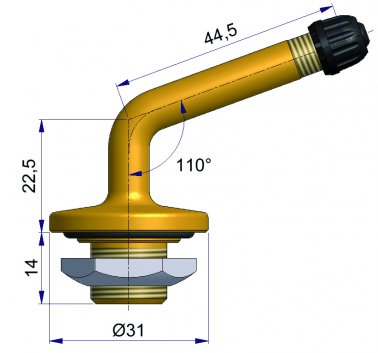 Valve Tubeless Metro Pour Jantes Plates 10Pcs