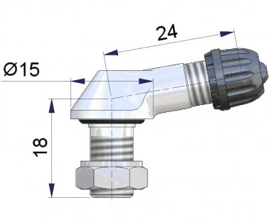 Valve Moto Tubeless Alu Coudée