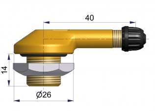 Valve tubeless coudée 10pcs