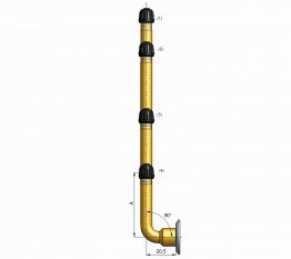 Valve pour chambre à air coudée 133,50mm